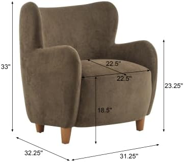 Home Brown Auden Velvet Wingback Chair