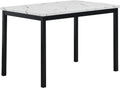 White Faux Marble Dining Table
