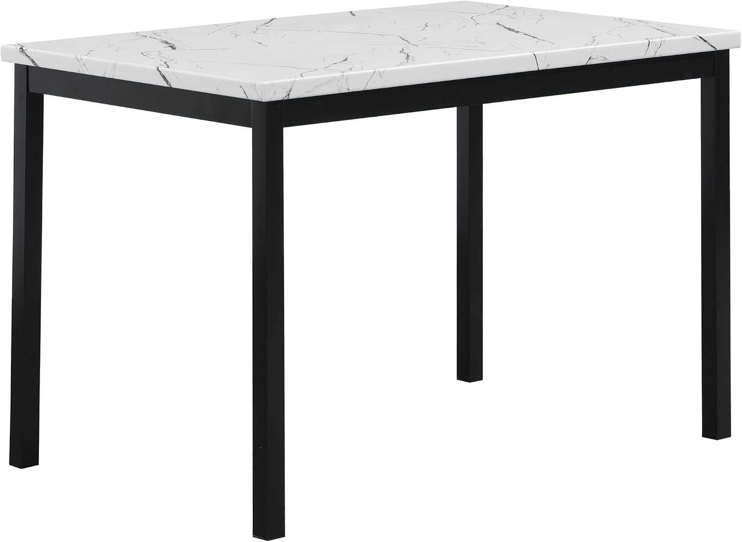White Faux Marble Dining Table