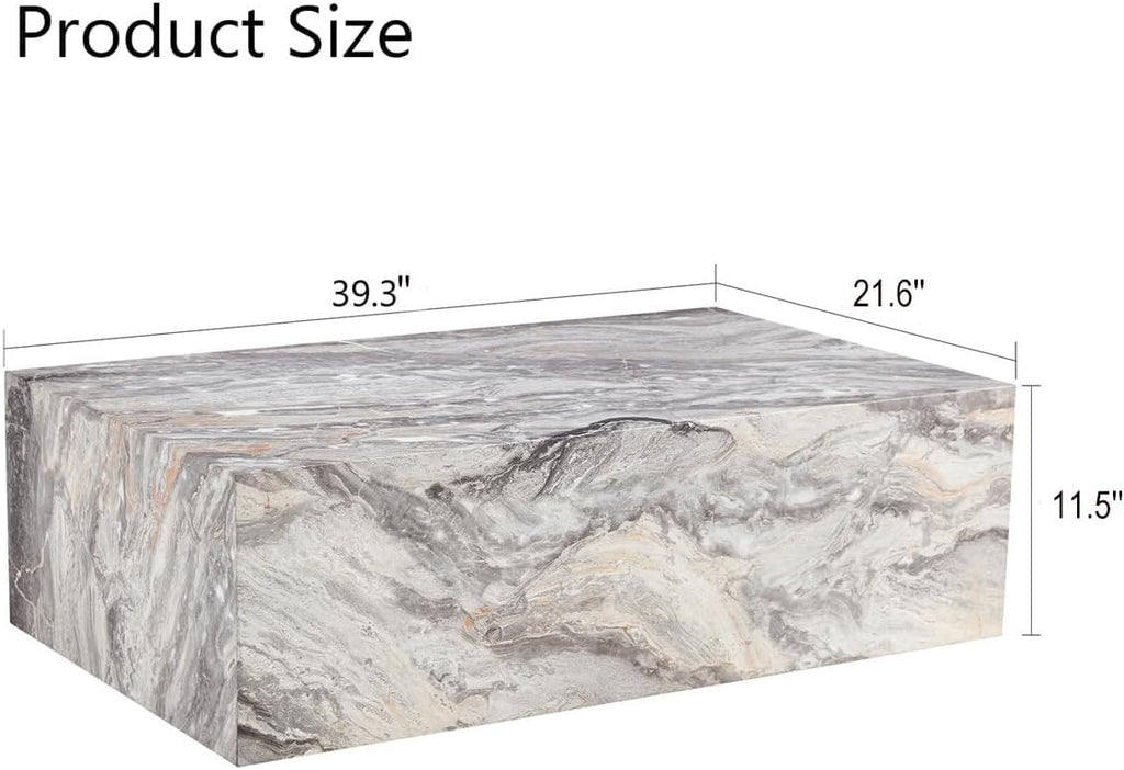 Grey Faux Marble Modern Coffee Table