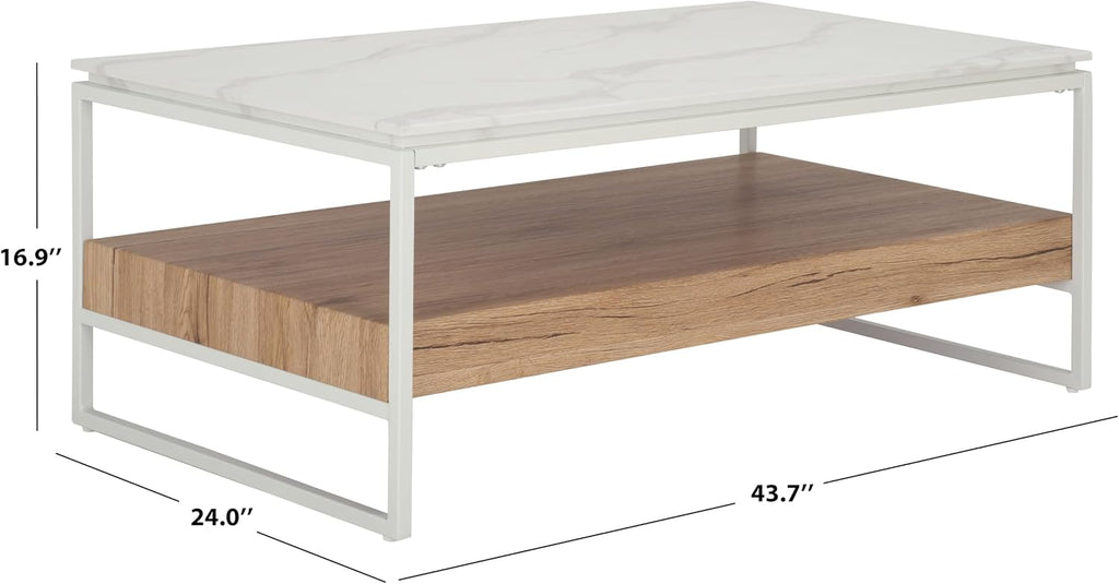 Aurelian White Faux Marble Coffee Table