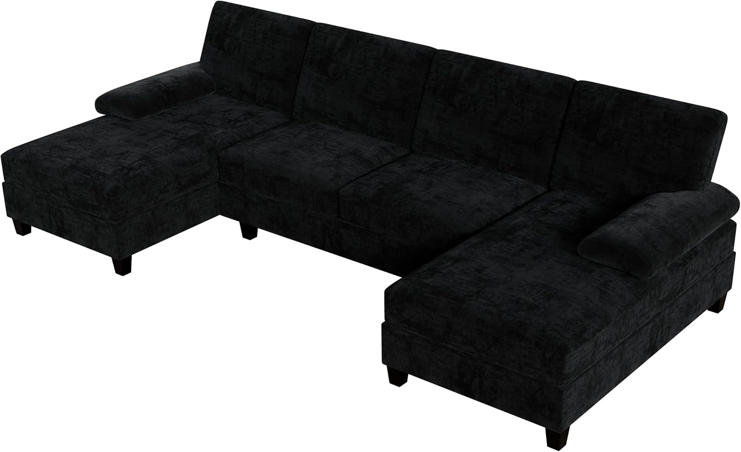 Gray Linen U-Shaped Sectional Sofa
