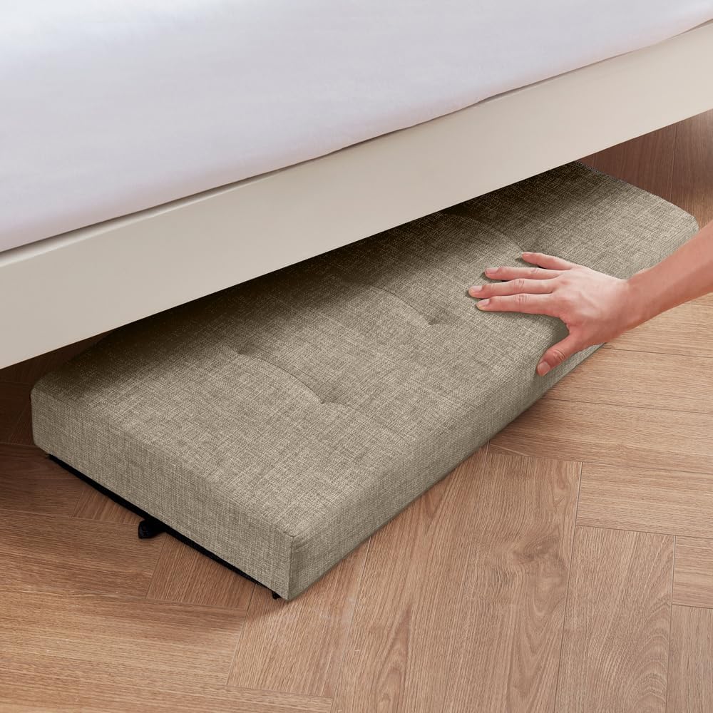 Home Taupe Storage Ottoman Bench 30"