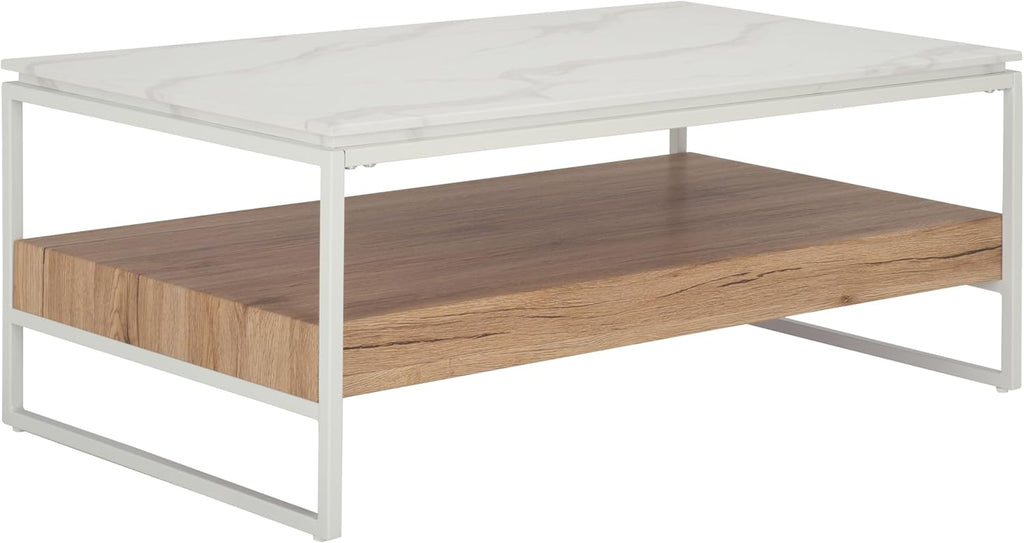 Aurelian White Faux Marble Coffee Table