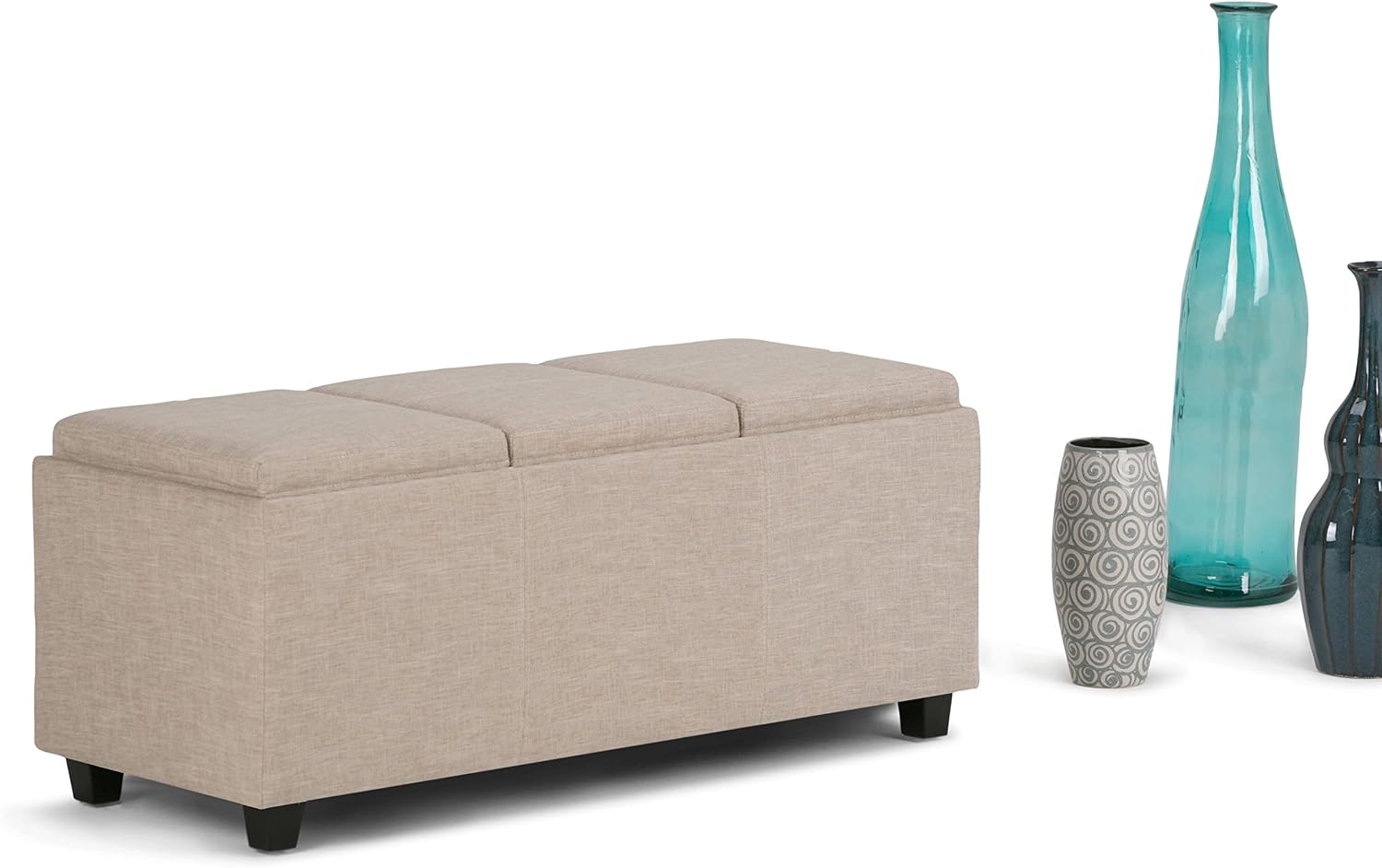 Natural Avalon Storage Ottoman 42 Inch