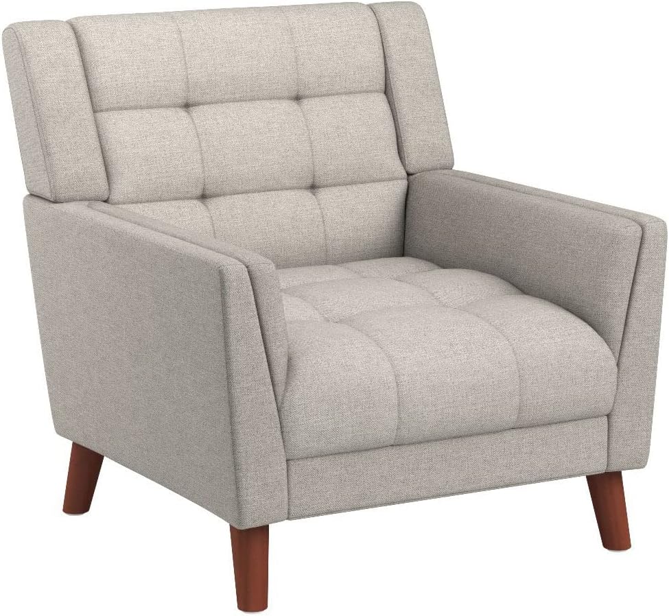 Home Beige Walnut Arm Chair