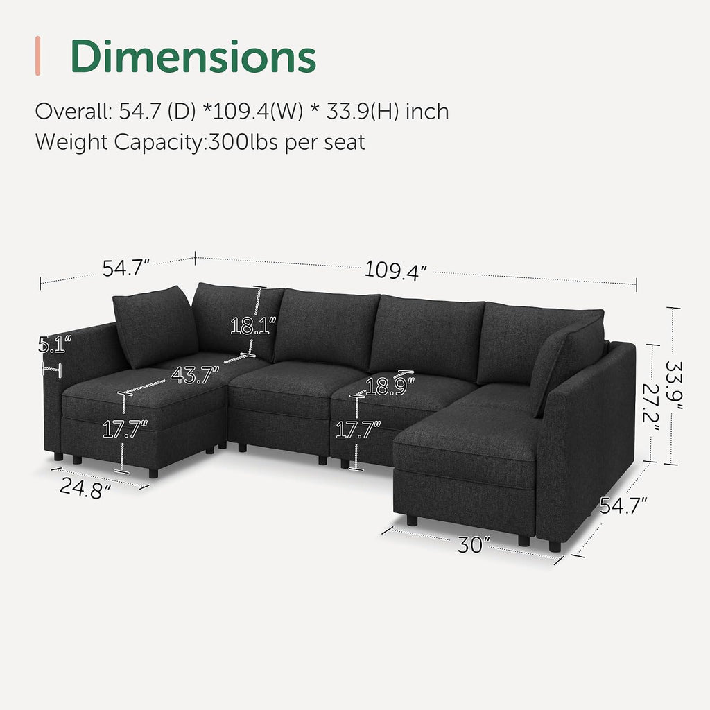Shaped Modular Sectional Sofa