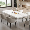 White Faux Marble Dining Table