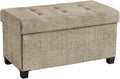 Home Taupe Storage Ottoman Bench 30"