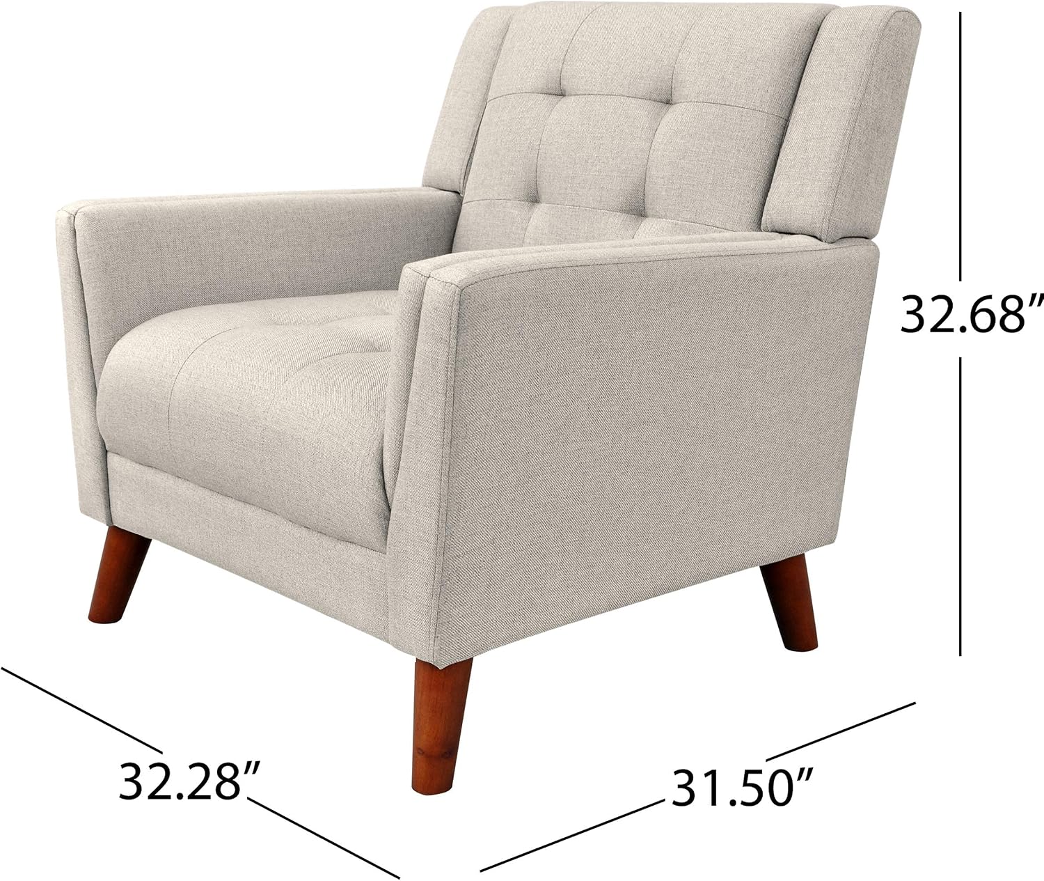Home Beige Walnut Arm Chair