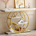 White Marble Gold Frame Console Table
