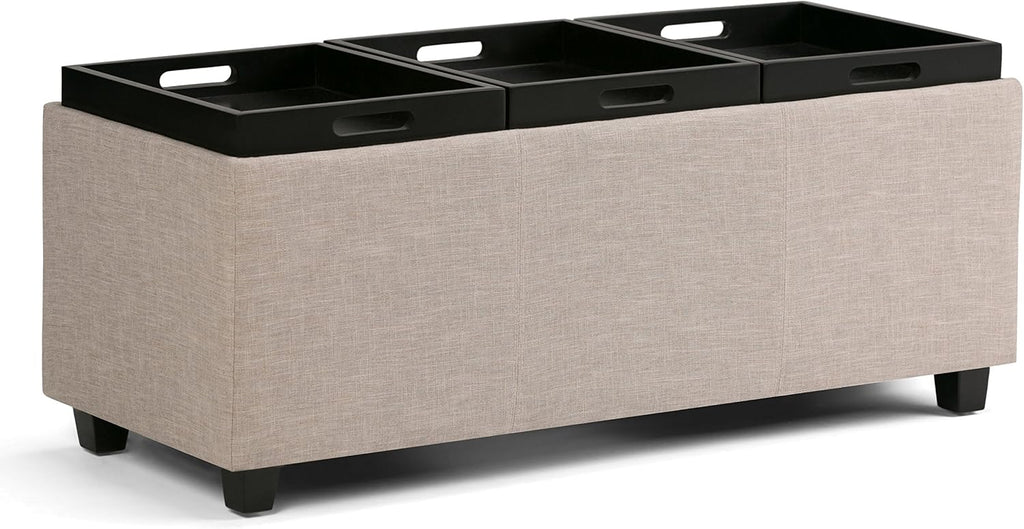 Natural Avalon Storage Ottoman 42 Inch