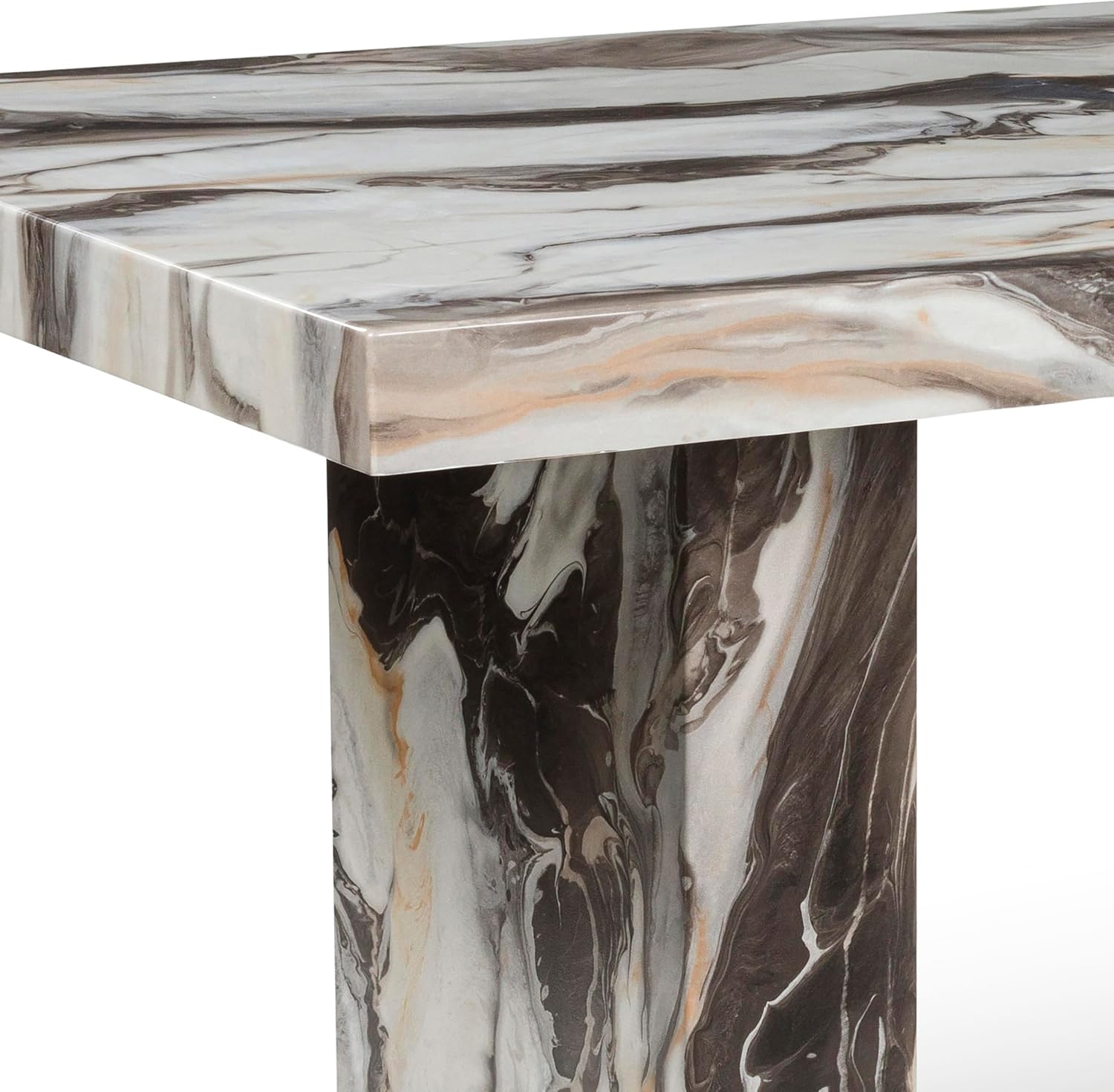 Cavira Faux Marble Double Pedestal Dining Table