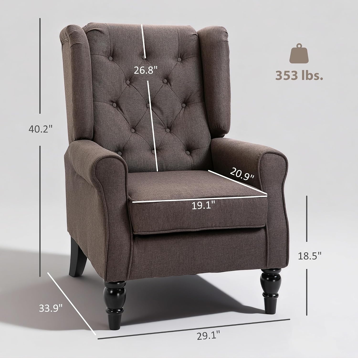 Brown Wingback Accent Chair