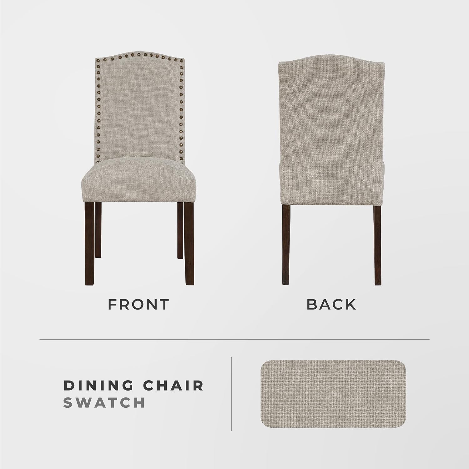 Taupe Nailhead Dining Chairs Set of 2