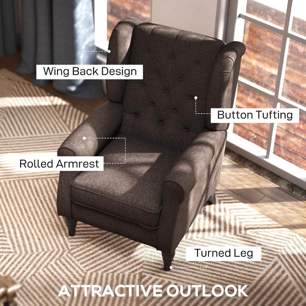 Brown Wingback Accent Chair