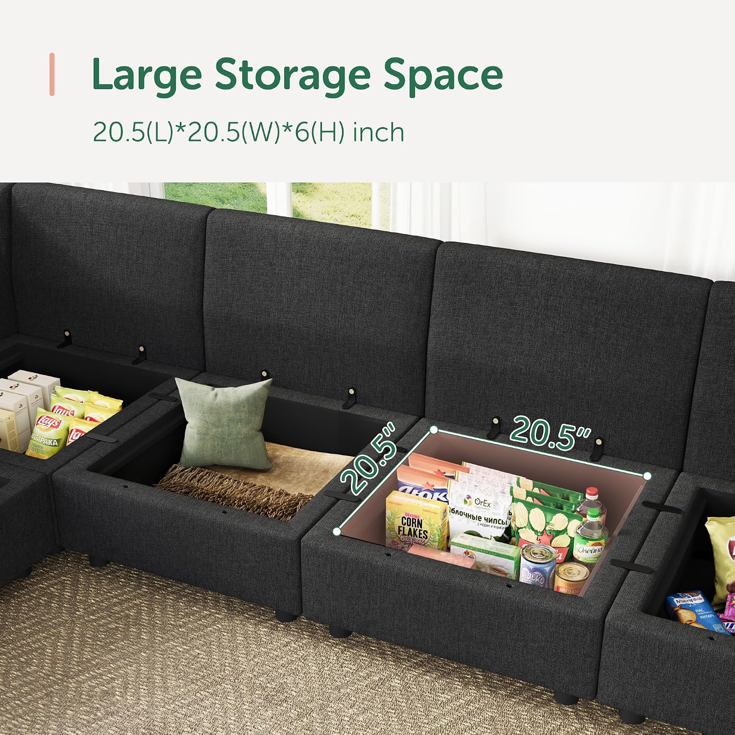 Shaped Modular Sectional Sofa