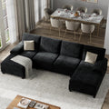 Gray Linen U-Shaped Sectional Sofa