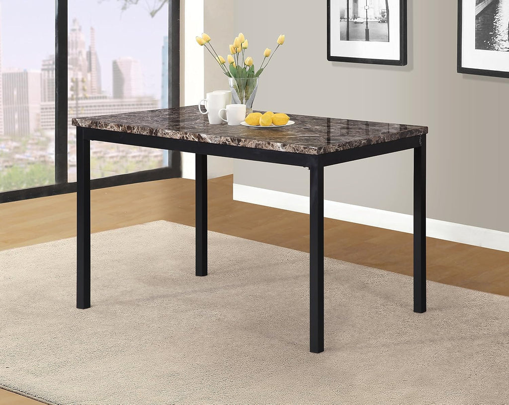 White Faux Marble Dining Table