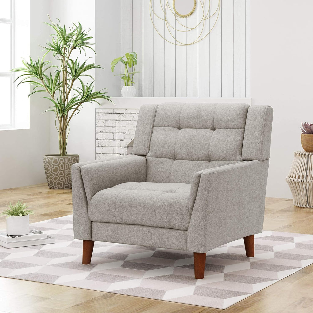 Home Beige Walnut Arm Chair