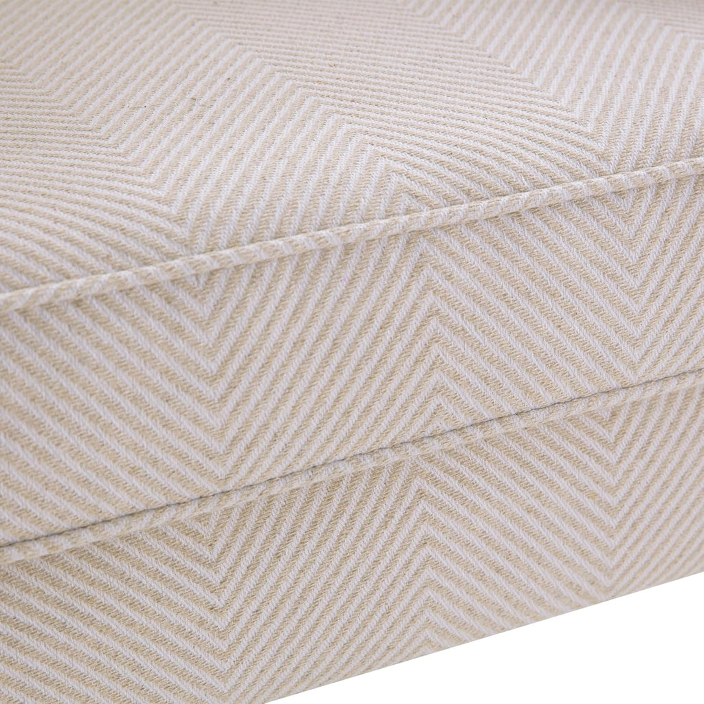 Tan Printed Linen Wingback Accent Chair