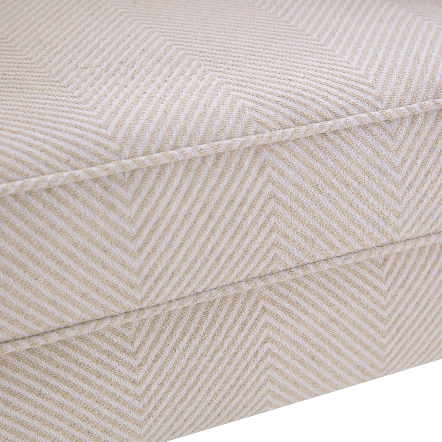 Tan Printed Linen Wingback Accent Chair