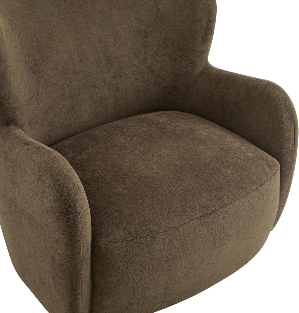 Home Brown Auden Velvet Wingback Chair