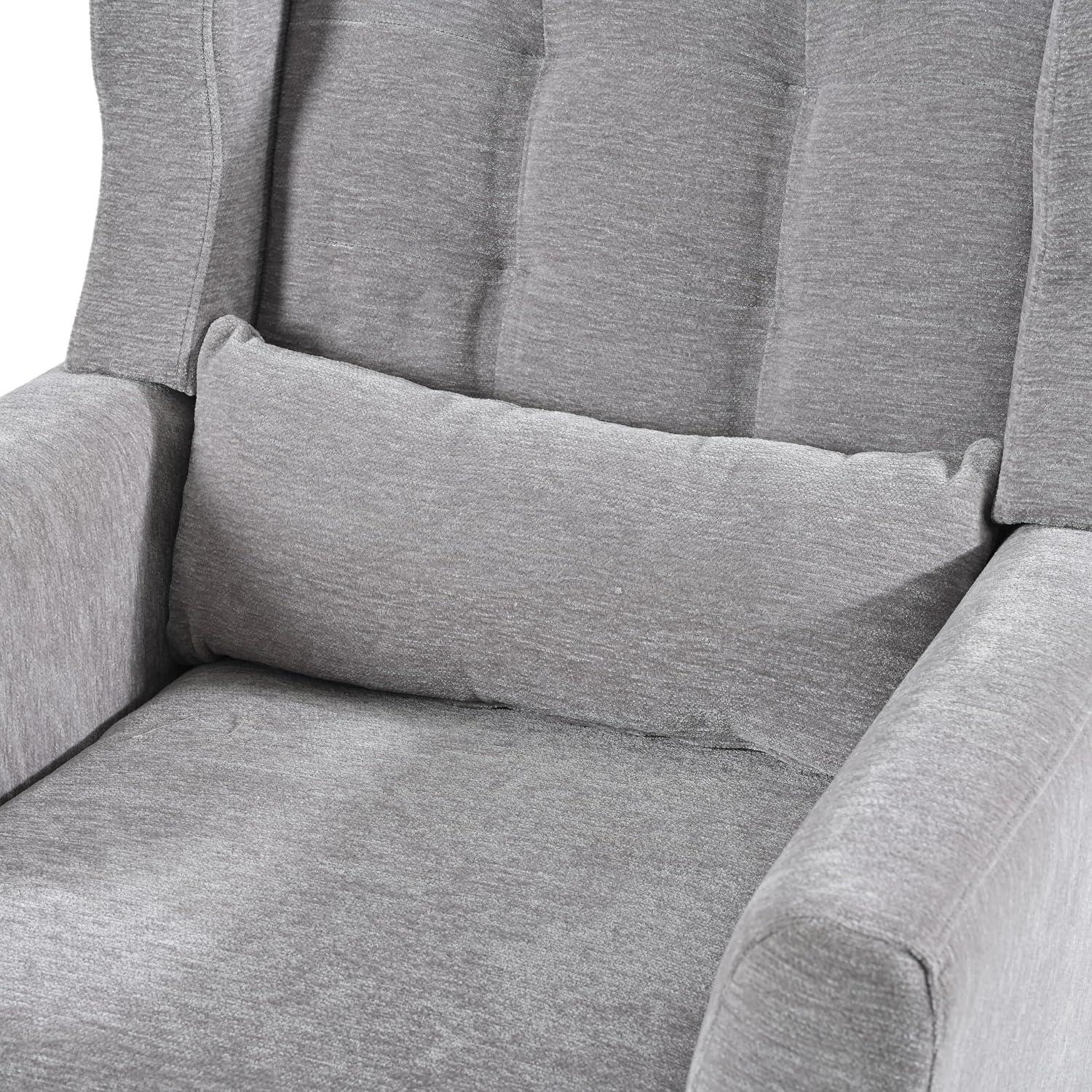 Grey Chenille Wingback Accent Chair