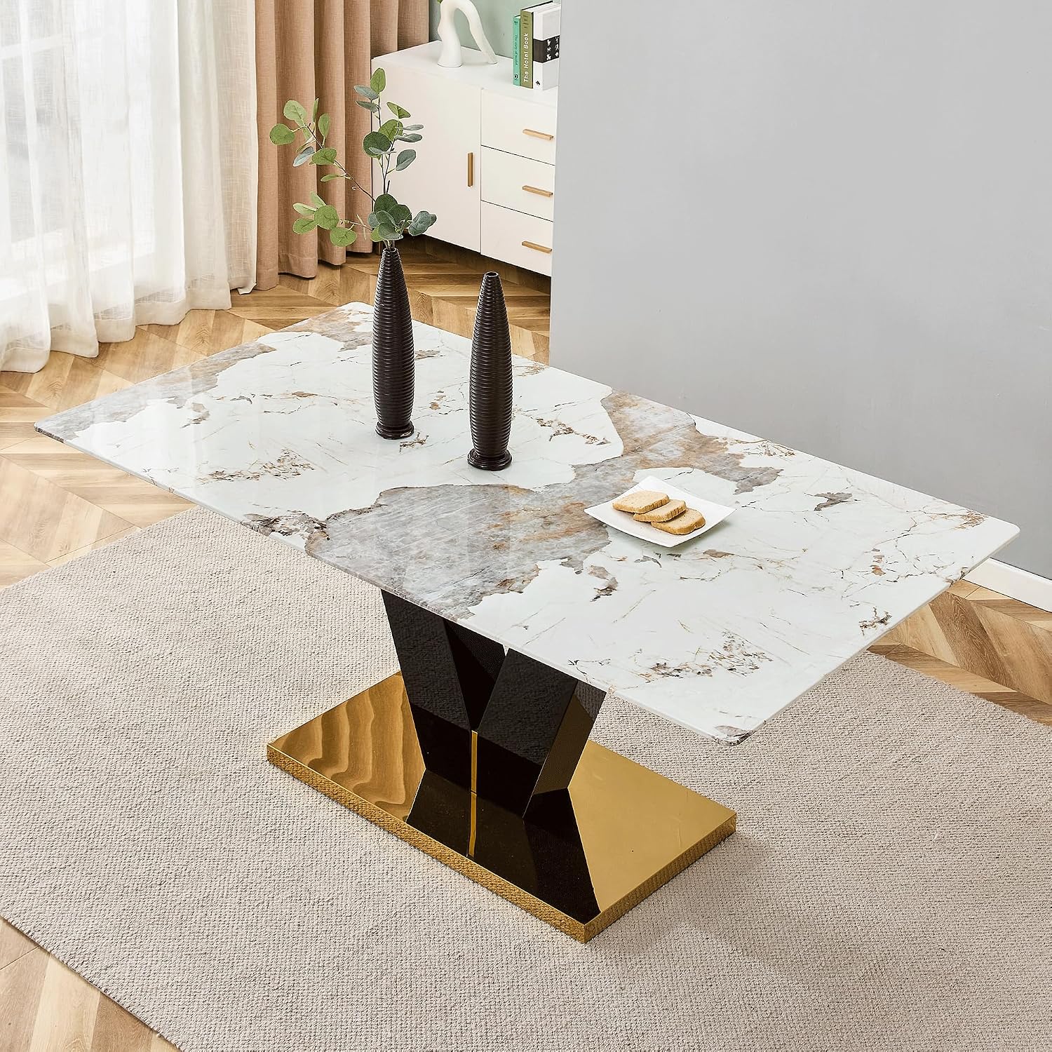 Marble Dining Table With Gold Base