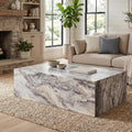 Grey Faux Marble Modern Coffee Table