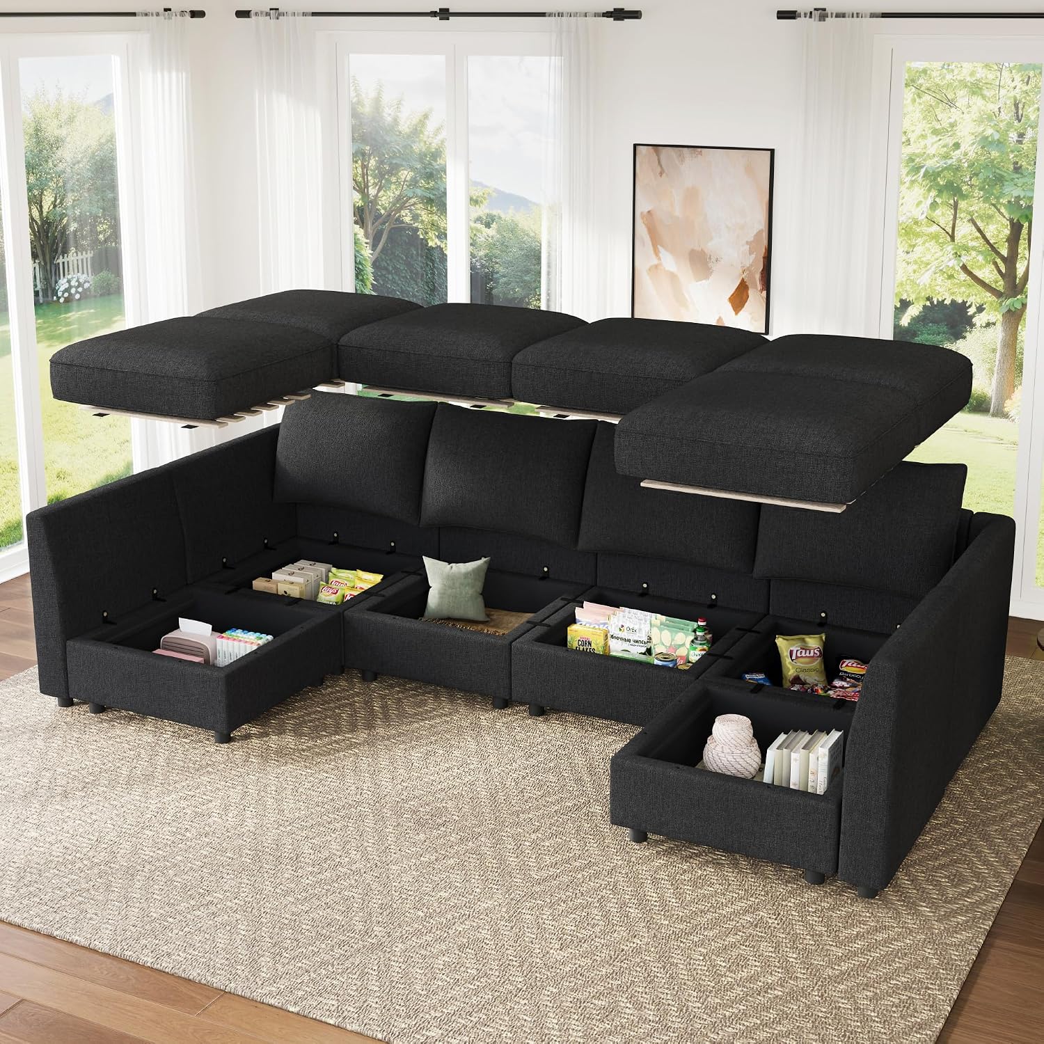 Shaped Modular Sectional Sofa