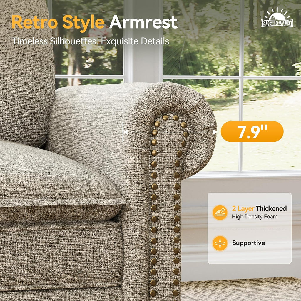Light Grey Linen L-Shaped Cloud Sofa